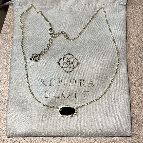 KENDRA Scott Elisa Pendant Necklace Black Stone Gold Necklace - Picture 6 of 9